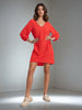 Sinsay Women's Red Mini Dress With Puff Sleeves | Sinsay In Lebanon