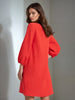 Sinsay Women's Red Mini Dress With Puff Sleeves | Sinsay In Lebanon