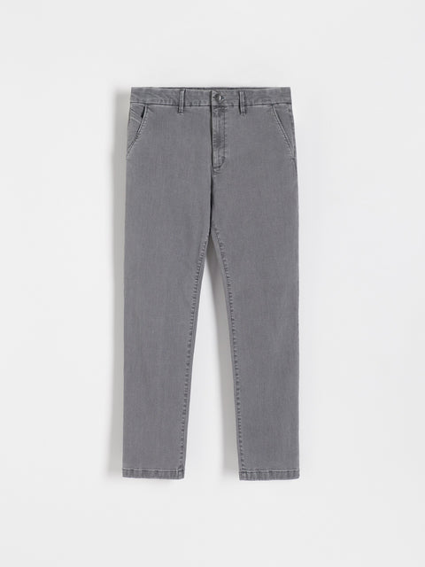 Gray jeans on a white background