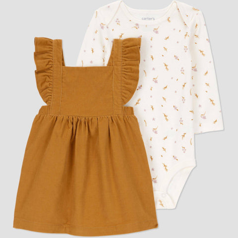 Carter's Just One You Baby Girl's Brown Ruffle Floral Print Dress | Carter's Just One You In Lebanon