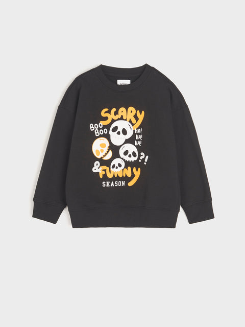 Sinsay Boy's Black Sweatshirt With A Print | Sinsay In Lebanon