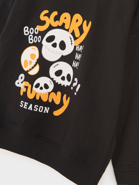 Sinsay Boy's Black Sweatshirt With A Print | Sinsay In Lebanon