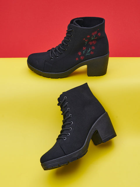 Sinsay Women's Black Lace-up Ankle Boots | Sinsay In Lebanon