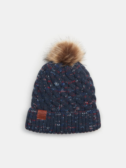 Sinsay Girl's Navy Knitted Pom Pom Beanie|Sinsay In Lebanon