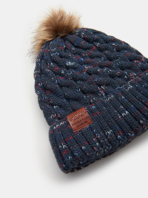 Sinsay Girl's Navy Knitted Pom Pom Beanie|Sinsay In Lebanon