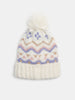 Sinsay Girls' Cream Fair Isle Patterned Pom-Pom Beanie | Sinsay in Lebanon