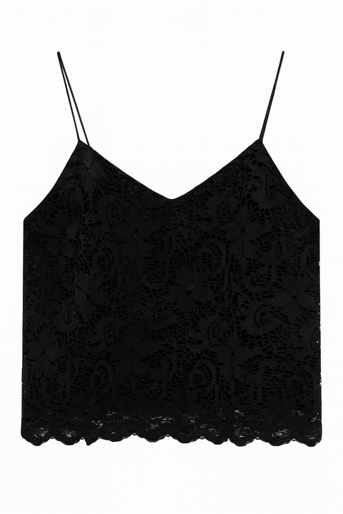 Mango Women's Navy Blue Lace Sleeveless Top| Mango in Lebanon