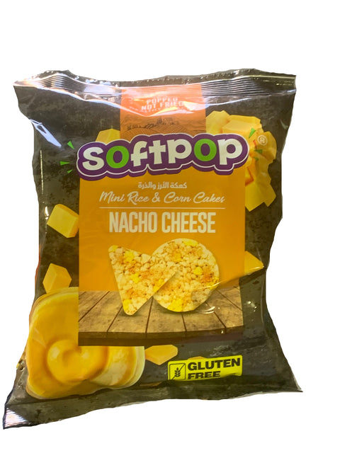 Softpop Mini Rice & Corn Cake Nacho Cheese Gluten Free 45g | Softpop In Lebanon