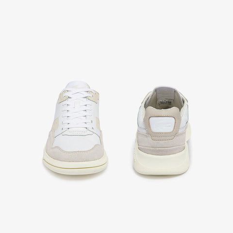Lacoste Men's White & Beige Game Advance Luxe Leather Sneakers | Lacoste In Lebanon
