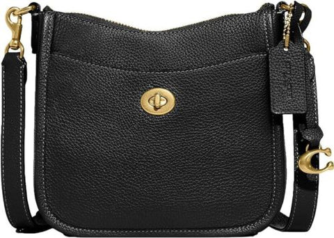 Coach Women's Black Polished Pebble Leather Crossbody | Coach In Lebanon