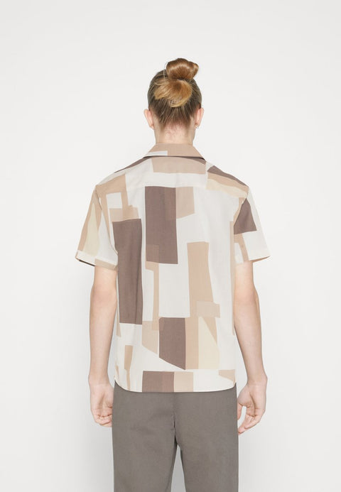 Jack & Jones Men's Multi-Beige Motive Print Resort Short Sleeve Shirt | Jack & Jones In Lebanon