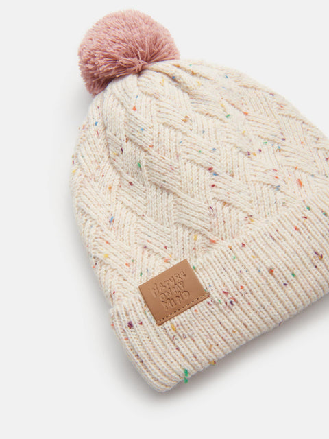 Sinsay Girl's Beige Rib Knit Beanie Hat With Decorative Patch | Sinsay In Lebanon
