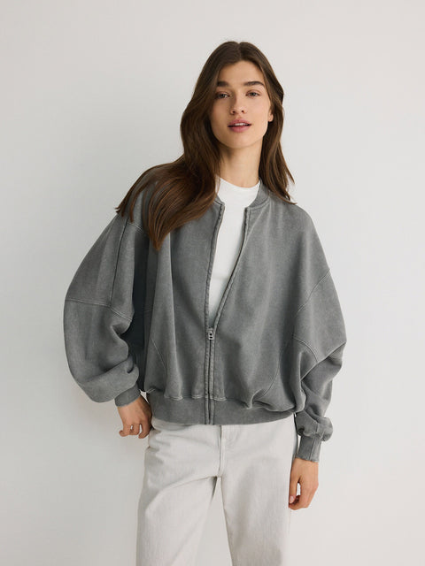 Reserved Women's Grey Oversized Jacket | Reserved In Lebanon