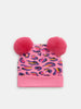 Sinsay  Girls' Pink Leopard Print Double Pom-Pom Beanie | Sinsay in Lebanon