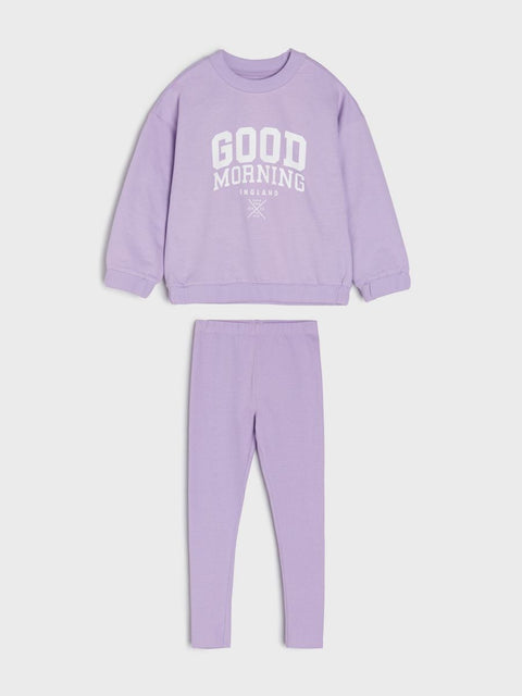 Sinsay Girl's Light Purple Sweatshirt & Legging Set |Sinsay In Lebanon
