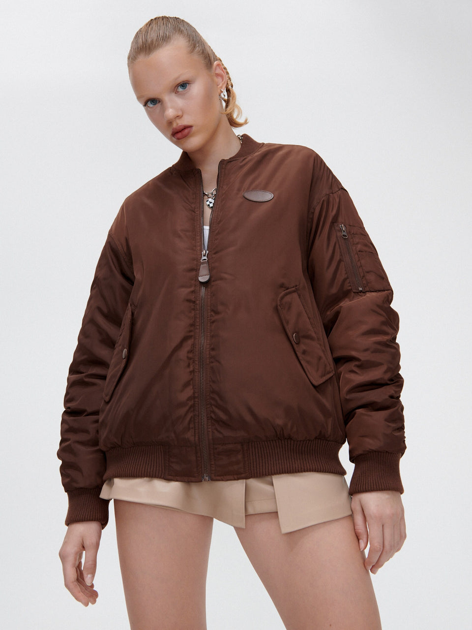 Cropp Women's Brown Bomber jacket | Cropp In Lebanon