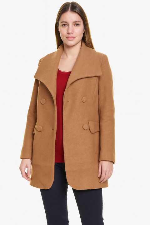 Only Women's Camel Long-Sleeve Coat |Only in Lebanon