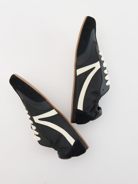 Reserved Women's Black Leather Sneakers With Inserts | Reserved In Lebanon