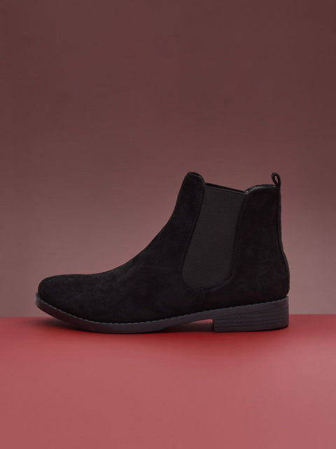 Sinsay Women's Black Imitation Suede Ankle Boots | Sinsay In Lebanon
