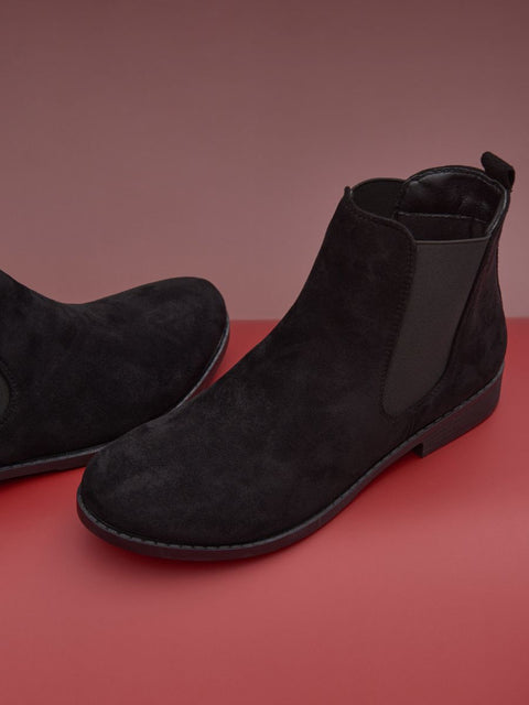 Sinsay Women's Black Imitation Suede Ankle Boots | Sinsay In Lebanon