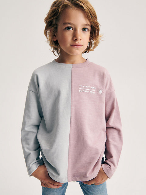 Reserved Boy's Grey & Dusty Rose T-Shirt | Reserved In Lebanon
