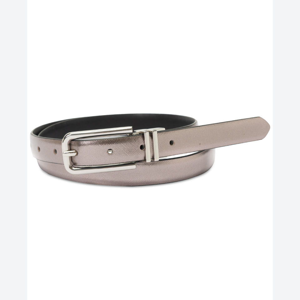 I.N.C. International Concepts Women'sPewter/black Reversible Panel Belt