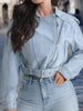 Sinsay Women's Light Blue Denim Biker Jacket | Sinsay In Lebanon