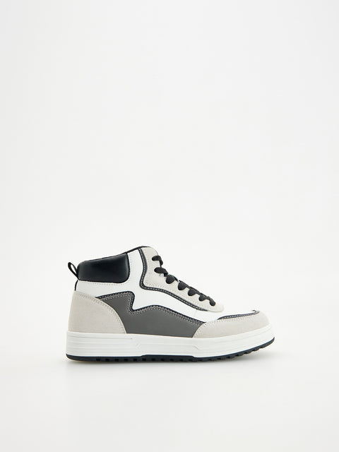 Reserved Men's White High-top Sneakers | Reserved In Lebanon
