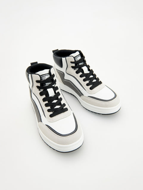 Reserved Men's White High-top Sneakers | Reserved In Lebanon