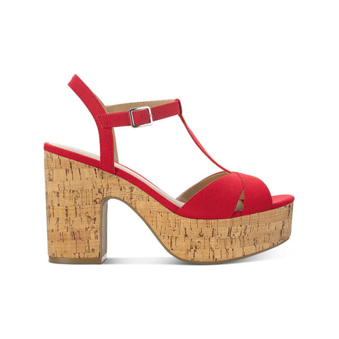 Wild Pair Women's Red Jillien Platform Heeled Sandal | Wild Pair In Lebanon