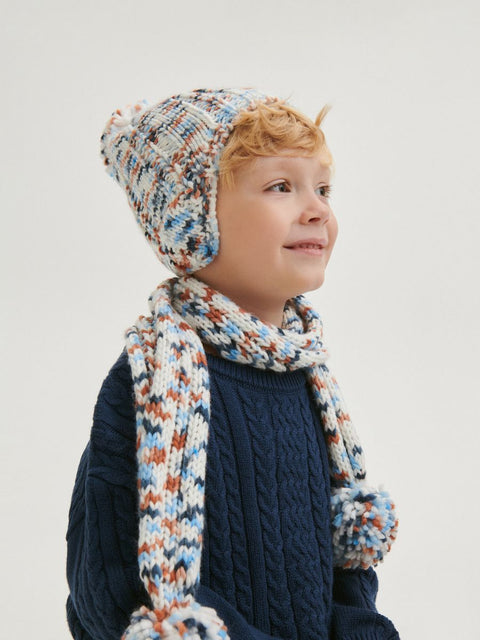 Reserved Boy's Multicolor Knitted Pom Pom Hat | Reserved In Lebanon