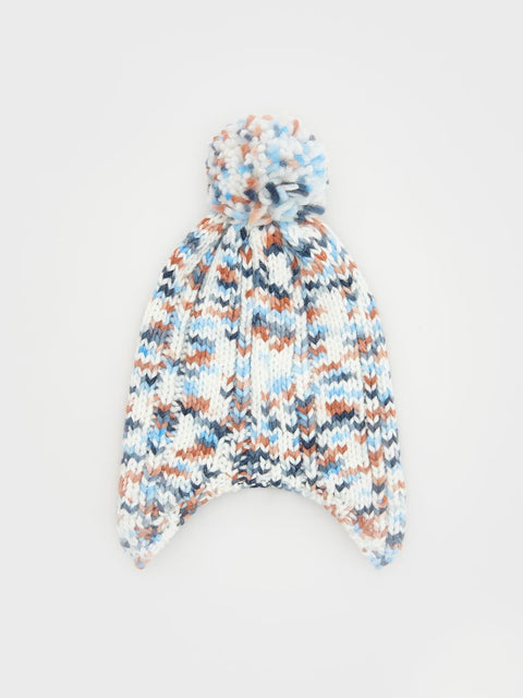 Reserved Boy's Multicolor Knitted Pom Pom Hat | Reserved In Lebanon