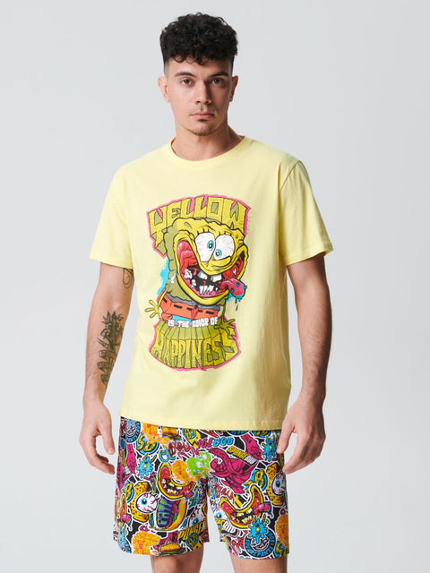 Sinsay Men's Yellow Short-Sleeve T-shirt ANFK1473