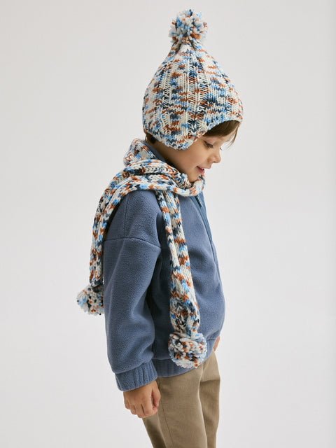 Reserved Baby Boy's Multicolor Scarf With Pom Poms | Reserved In Lebanon