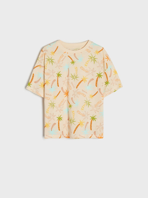 Sinsay Boy's Beige Short Sleeve T-Shirt With Print | Sinsay In Lebanon