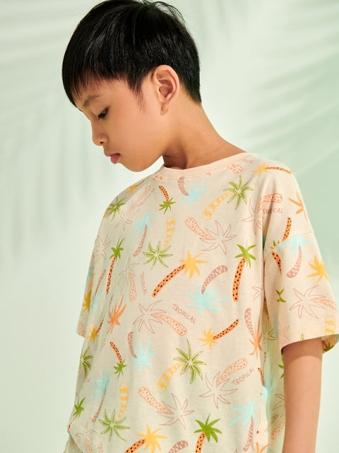 Sinsay Boy's Beige Short Sleeve T-Shirt With Print | Sinsay In Lebanon