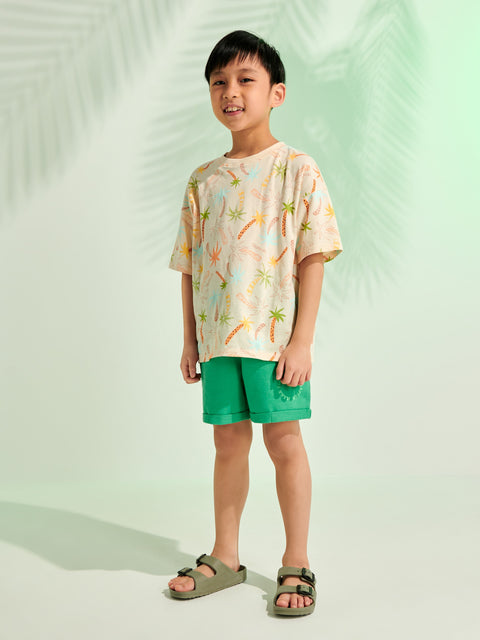 Sinsay Boy's Beige Short Sleeve T-Shirt With Print | Sinsay In Lebanon
