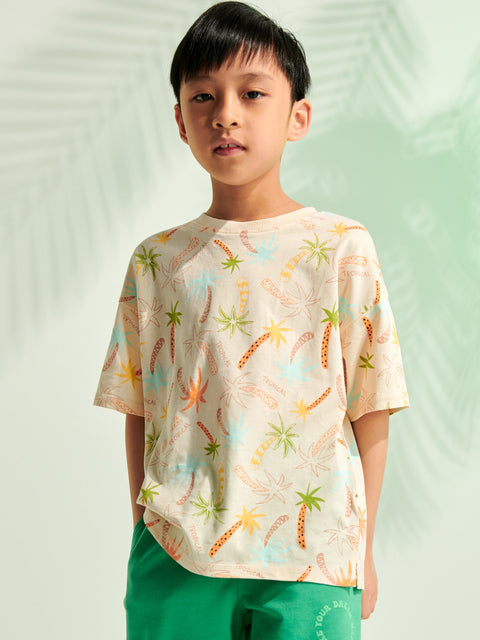 Sinsay Boy's Beige Short Sleeve T-Shirt With Print | Sinsay In Lebanon
