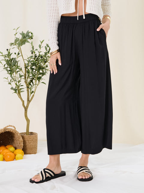 Sinsay Women's Black Viscose culotte Wide Leg Pants | Sinsay in Lebanon