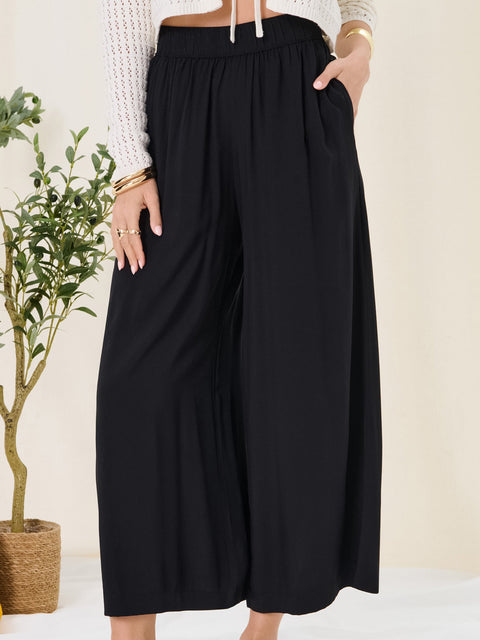 Sinsay Women's Black Viscose culotte Wide Leg Pants | Sinsay in Lebanon