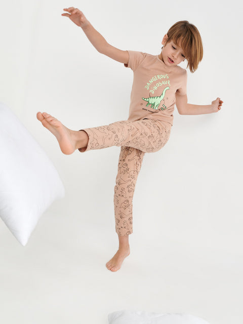 Sinsay Girl's Camel Printed Pajama Set | Sinsay In Lebanon