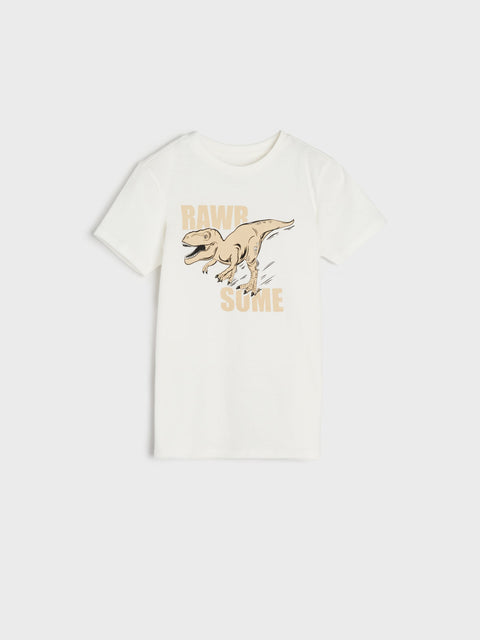 Sinsay Boy's Off White T-shirt With Print | Sinsay In Lebanon