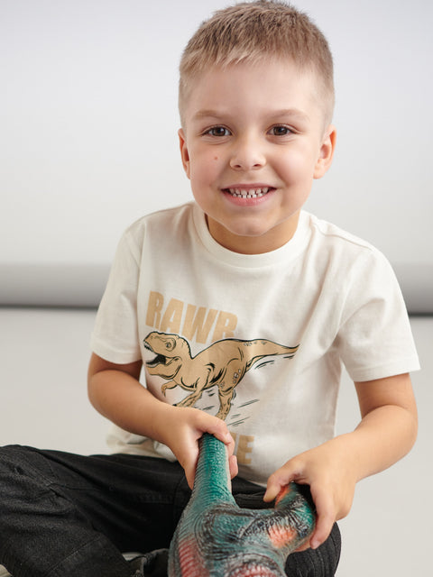 Sinsay Boy's Off White T-shirt With Print | Sinsay In Lebanon