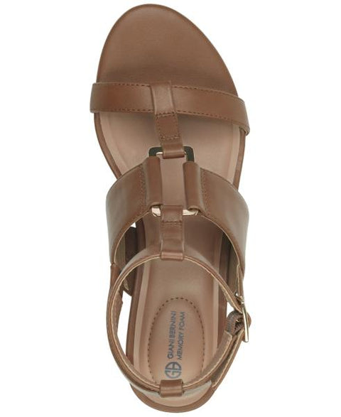 Giani Bernini Women's Christaa Memory Foam Strappy Wedge Sandals, Created for Macy's - Cognac