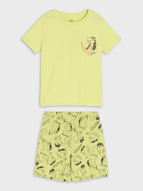 Sinsay Boy's Lime Green Printed 2 pcs Pajama Set|Sinsay In Lebanon
