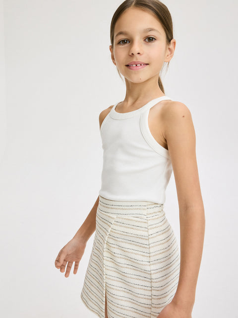 Reserved Girl's Off White Skort With Striped Pattern | Reserved In Lebanon
