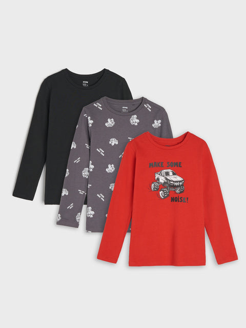 Sinsay Boy's Multicolor Print Long Sleeve 3 Pack Blouse |Sinsay In Lebanon