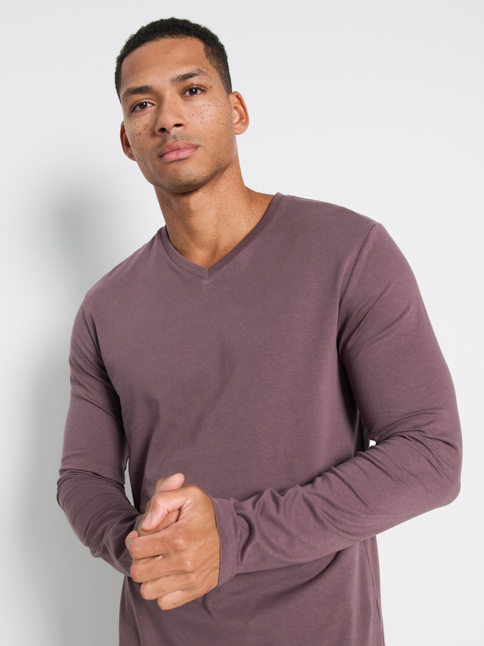 Sinsay Men's Muted Purple Long Sleeve V-Neck Blouse | Sinsay In Lebanon