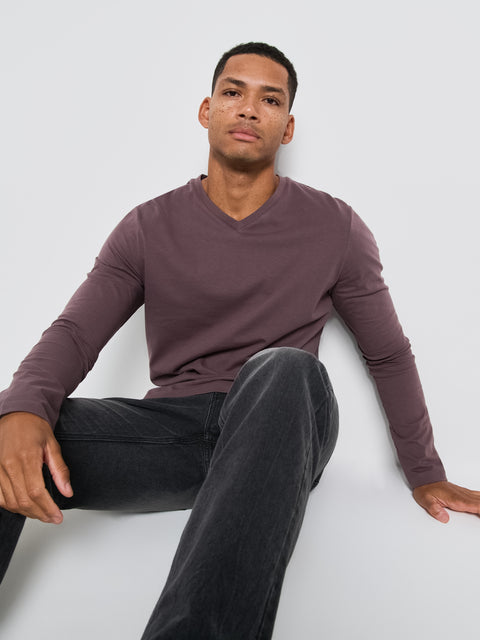 Sinsay Men's Muted Purple Long Sleeve V-Neck Blouse | Sinsay In Lebanon