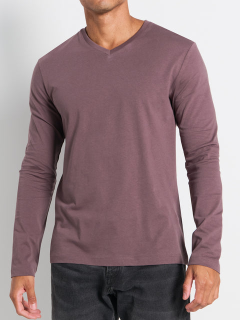 Sinsay Men's Muted Purple Long Sleeve V-Neck Blouse | Sinsay In Lebanon